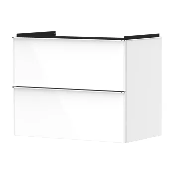 Dulap baza suspendat Hansgrohe Xelu Q cu 2 sertare  78cm  alb lucios  manere crom bc51 imagine