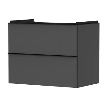 Dulap baza suspendat Hansgrohe Xelu Q cu 2 sertare  78cm  gri diamant mat  manere negru mat 17cf imagine