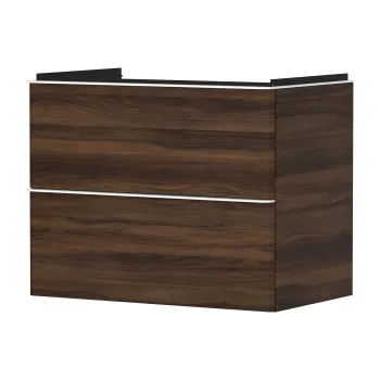 Dulap baza suspendat Hansgrohe Xelu Q cu 2 sertare  78cm  nuc inchis  manere alb mat d3d6 imagine