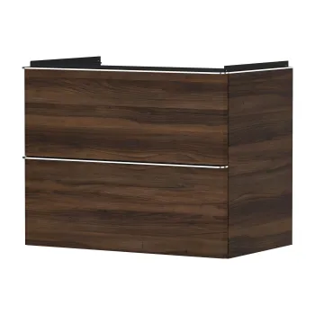 Dulap baza suspendat Hansgrohe Xelu Q cu 2 sertare  78cm  nuc inchis  manere crom 1dd2 imagine