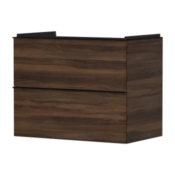 Dulap baza suspendat Hansgrohe Xelu Q cu 2 sertare  78cm  nuc inchis  manere negru mat f8dd imagine