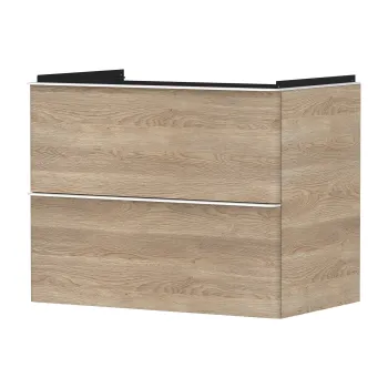 Dulap baza suspendat Hansgrohe Xelu Q cu 2 sertare  78cm  stejar natur  manere alb mat 4764 imagine