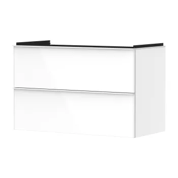 Dulap baza suspendat Hansgrohe Xelu Q cu 2 sertare  98cm  alb lucios  manere alb mat e627 imagine