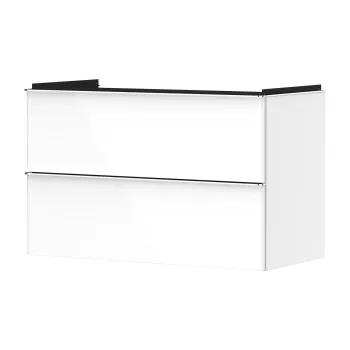 Dulap baza suspendat Hansgrohe Xelu Q cu 2 sertare  98cm  alb lucios  manere crom 0d44 imagine