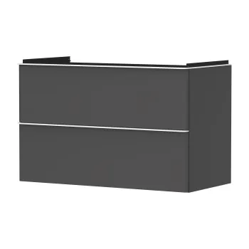 Dulap baza suspendat Hansgrohe Xelu Q cu 2 sertare  98cm  gri diamant mat  manere alb mat 731c imagine