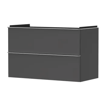 Dulap baza suspendat Hansgrohe Xelu Q cu 2 sertare  98cm  gri diamant mat  manere crom 4f88 imagine