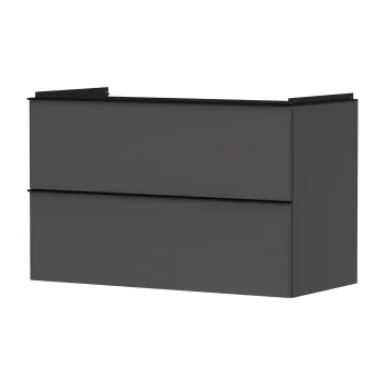 Dulap baza suspendat Hansgrohe Xelu Q cu 2 sertare  98cm  gri diamant mat  manere negru mat 42ab imagine