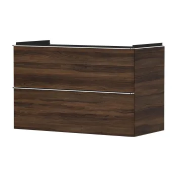 Dulap baza suspendat Hansgrohe Xelu Q cu 2 sertare  98cm  nuc inchis  manere crom 9ccd imagine