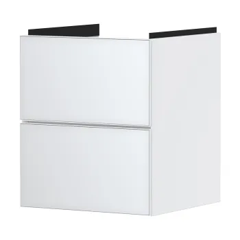 Dulap baza suspendat Hansgrohe Xevolos E cu 2 sertare  48cm  corp alb mat  front alb metalic 12d8 imagine