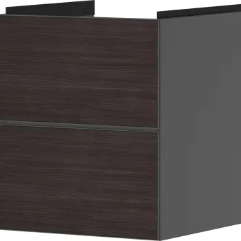 Dulap baza suspendat Hansgrohe Xevolos E cu 2 sertare  48cm  corp gri mat  front stejar inchis b109 imagine