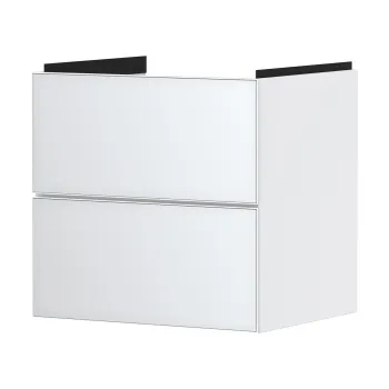 Dulap baza suspendat Hansgrohe Xevolos E cu 2 sertare  58cm  corp alb mat  front alb metalic 45f8 imagine