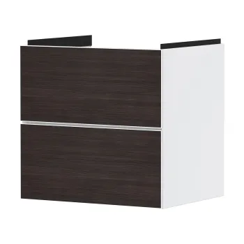 Dulap baza suspendat Hansgrohe Xevolos E cu 2 sertare  58cm  corp alb mat  front stejar inchis 3718 imagine