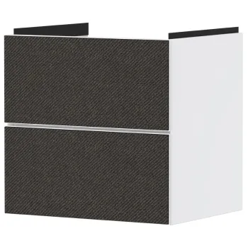 Dulap baza suspendat Hansgrohe Xevolos E cu 2 sertare  58cm  corp alb mat  front textil gri inchis 71b9 imagine