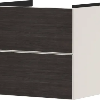 Dulap baza suspendat Hansgrohe Xevolos E cu 2 sertare  58cm  corp bej mat  front stejar inchis e355 imagine