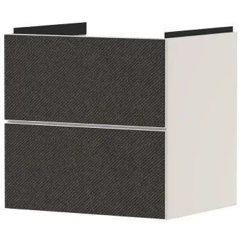 Dulap baza suspendat Hansgrohe Xevolos E cu 2 sertare  58cm  corp bej mat  front textil gri inchis 11ff imagine