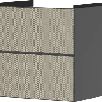 Dulap baza suspendat Hansgrohe Xevolos E cu 2 sertare  58cm  corp gri mat  front ceramic bronz texturat 21e4 imagine