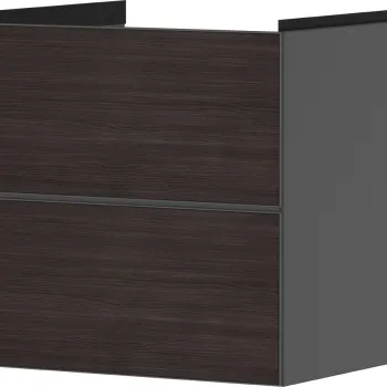 Dulap baza suspendat Hansgrohe Xevolos E cu 2 sertare  58cm  corp gri mat  front stejar inchis 9e5e imagine