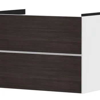 Dulap baza suspendat Hansgrohe Xevolos E cu 2 sertare  78cm  corp alb mat  front stejar inchis 05cb imagine