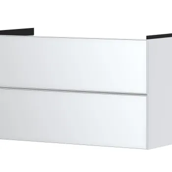 Dulap baza suspendat Hansgrohe Xevolos E cu 2 sertare  98cm  corp alb mat  front alb metalic 9575 imagine