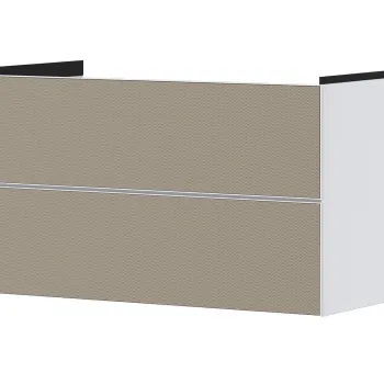 Dulap baza suspendat Hansgrohe Xevolos E cu 2 sertare  98cm  corp alb mat  front ceramic bronz texturat 5bc9 imagine