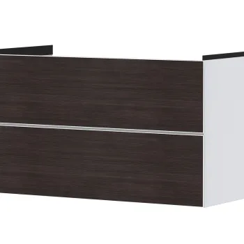 Dulap baza suspendat Hansgrohe Xevolos E cu 2 sertare  98cm  corp alb mat  front stejar inchis 76c4 imagine