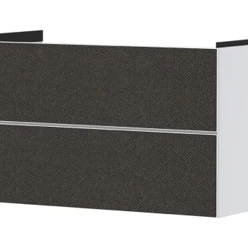 Dulap baza suspendat Hansgrohe Xevolos E cu 2 sertare  98cm  corp alb mat  front textil gri inchis de4e imagine