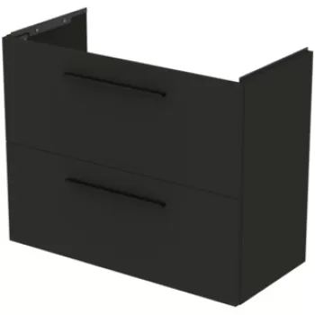 Dulap baza suspendat Ideal Standard i.life S cu doua sertare 80cm gri carbon mat f981 imagine