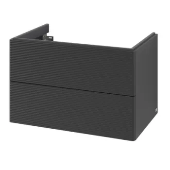 Dulap baza suspendat Villeroy & Boch Antao cu 2 sertare  78.8x50.4cm  front texturat Black Matt a552 imagine