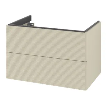 Dulap baza suspendat Villeroy & Boch Antao cu 2 sertare  78.8x50.4cm  front texturat Silk Grey Matt 816a imagine