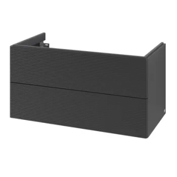 Dulap baza suspendat Villeroy & Boch Antao cu 2 sertare  98.8x50.4cm  front texturat Black Matt f6e9 imagine