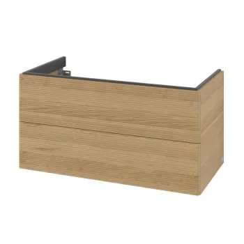 Dulap baza suspendat Villeroy & Boch Antao cu 2 sertare  98.8x50.4cm  front texturat Honey Oak b7d7 imagine