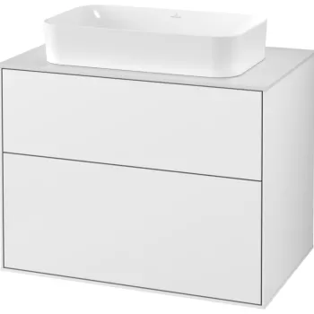 Dulap baza suspendat Villeroy & Boch Finion 80x60x50cm tip blat Glossy White Laquer / Glass White Matt a89f imagine