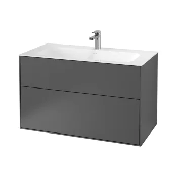 Dulap baza suspendat Villeroy & Boch Finion cu 2 sertare  100x59x50cm  Anthracite Matt 795f imagine