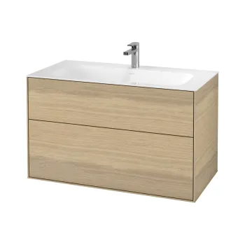 Dulap baza suspendat Villeroy & Boch Finion cu 2 sertare  100x59x50cm  Oak Veneer f3d6 imagine