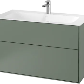 Dulap baza suspendat Villeroy & Boch Finion cu 2 sertare  100x59x50cm  Olive Matt 5dc1 imagine