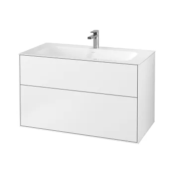 Dulap baza suspendat Villeroy & Boch Finion cu 2 sertare  100x59x50cm  White Matt 7369 imagine