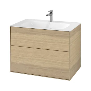 Dulap baza suspendat Villeroy & Boch Finion cu 2 sertare  80x59x50cm  Oak Veneer af25 imagine