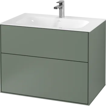 Dulap baza suspendat Villeroy & Boch Finion cu 2 sertare  80x59x50cm  Olive Matt f11f imagine