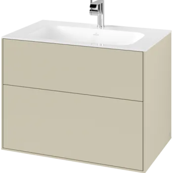 Dulap baza suspendat Villeroy & Boch Finion cu 2 sertare  80x59x50cm  Silk Grey Matt 2792 imagine