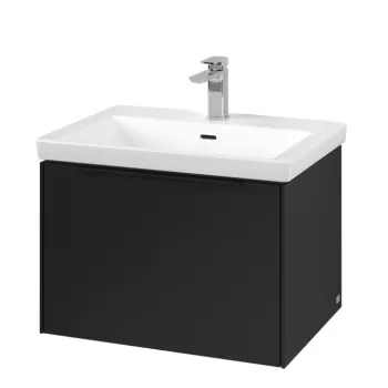 Dulap baza suspendat Villeroy & Boch Subway 3.0 622x429x478 mm cu un singur sertar negru Volcano 9c27 imagine