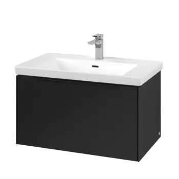 Dulap baza suspendat Villeroy & Boch Subway 3.0 772x429x478 mm cu un singur sertar negru Volcano 8232 imagine