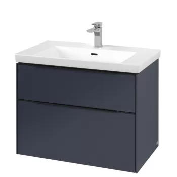 Dulap baza suspendat Villeroy & Boch Subway 3.0 772x576x478 mm cu doua sertare albastru Marine 61af imagine