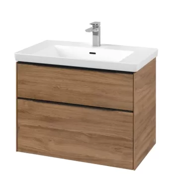 Dulap baza suspendat Villeroy & Boch Subway 3.0 772x576x478 mm cu doua sertare stejar Kansas 5fe7 imagine