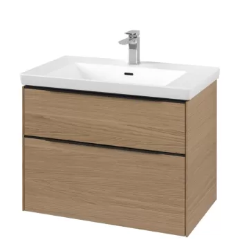 Dulap baza suspendat Villeroy & Boch Subway 3.0 772x576x478 mm cu doua sertare stejar Nordic 461f imagine