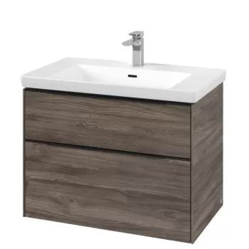 Dulap baza suspendat Villeroy & Boch Subway 3.0 772x576x478 mm cu doua sertare stejar Stone 3763 imagine