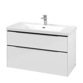 Dulap baza suspendat Villeroy & Boch Subway 3.0 973x576x478 mm cu doua sertare alb Brilliant 8a61 imagine