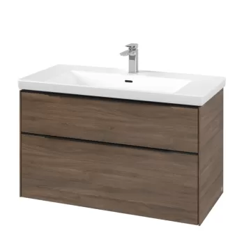 Dulap baza suspendat Villeroy & Boch Subway 3.0 973x576x478 mm cu doua sertare stejar Arizona e789 imagine