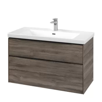 Dulap baza suspendat Villeroy & Boch Subway 3.0 973x576x478 mm cu doua sertare stejar Stone 5e5d imagine