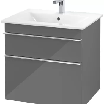 Dulap baza suspendat Villeroy&Boch Venticello 603x590x502 mm cu doua sertare gri lucios 5ae0 imagine