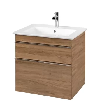 Dulap baza suspendat Villeroy&Boch Venticello 603x590x502 mm cu doua sertare stejar Kansas 862e imagine